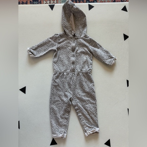 Carter’s|Baby toddler girl snow Leopard/animal print Jumpsuit with Hood•••Boho - Picture 5 of 7